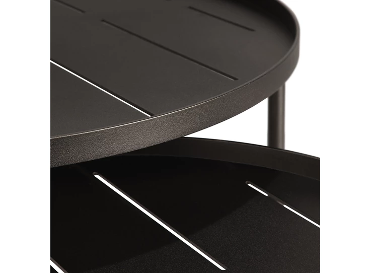 Zijkant Salontafel Outdoor Tray Coffee Table Set Round S/L Dark Bronze 30009 Ethnicraft