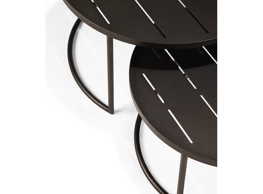 Compact Salontafel Outdoor Tray Coffee Table Set Round S/L Dark Bronze 30009 Ethnicraft