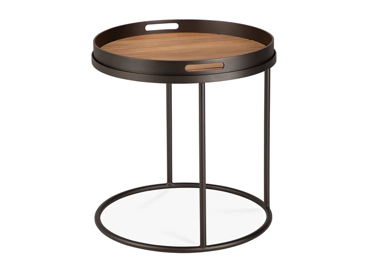 Met dienblad Bijzettafel Outdoor Tray Side Table Round S Dark Bronze 30006 Ethnicraft