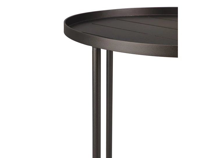 Front Bijzettafel Outdoor Tray Side Table Round S Dark Bronze 30006 Ethnicraft