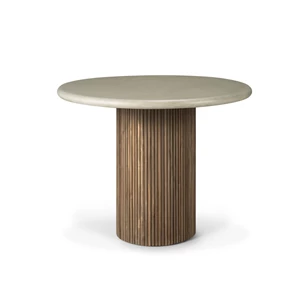 Tuintafel Teak Roller Max Outdoor Dining Table Concrete Light Grey 11215 Ethnicraft