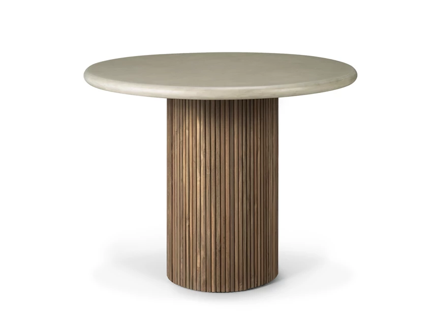 Tuintafel Teak Roller Max Outdoor Dining Table Concrete Light Grey 11215 Ethnicraft