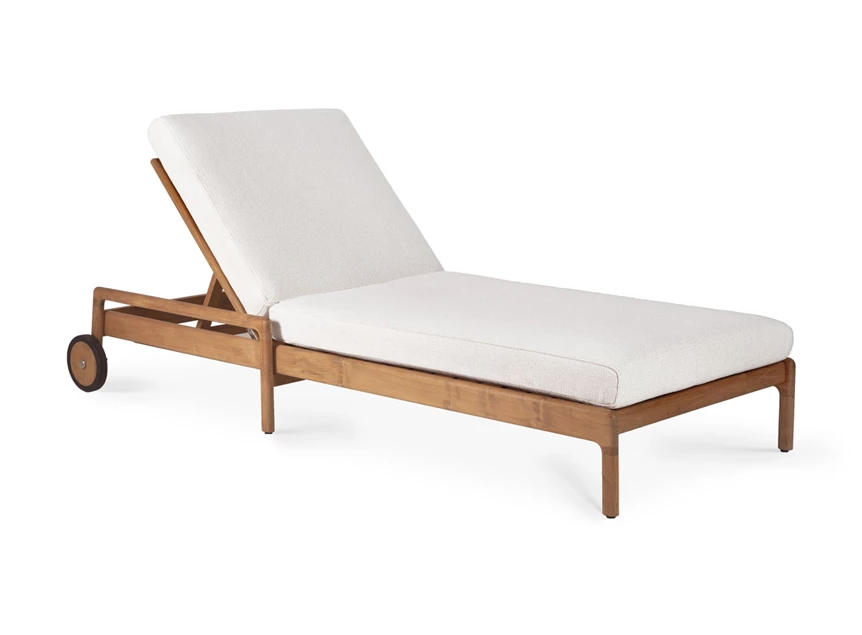Ligzetel Teak Jack Outdoor Adjustable Lounger Off White 10331 Ethnicraft