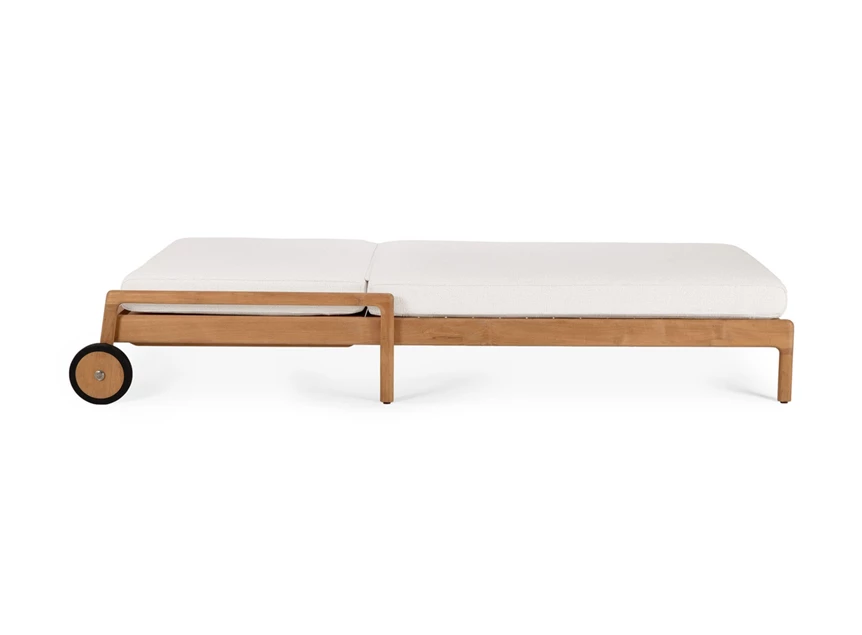 Plat Ligzetel Teak Jack Outdoor Adjustable Lounger Off White 10331 Ethnicraft