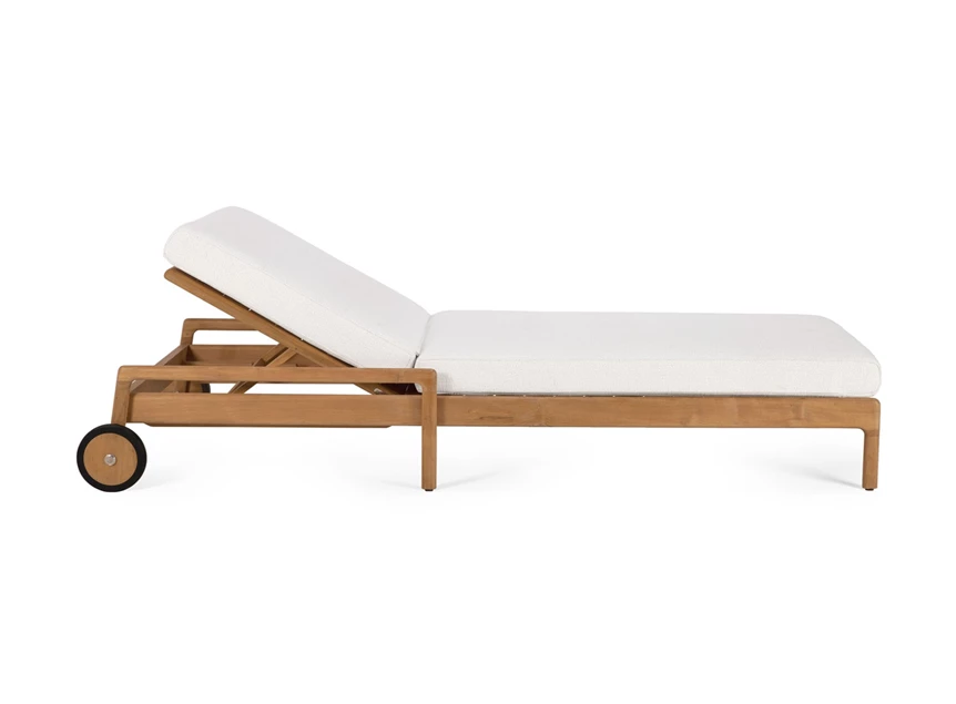 Recht Ligzetel Teak Jack Outdoor Adjustable Lounger Off White 10331 Ethnicraft