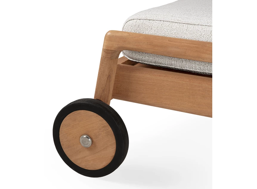 Wielen Ligzetel Teak Jack Outdoor Adjustable Lounger Off White 10331 Ethnicraft