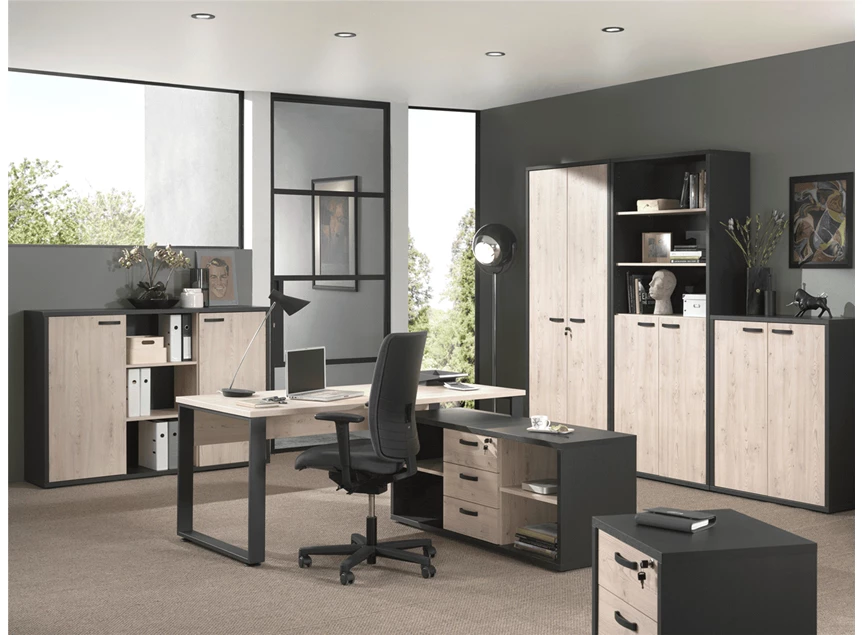 Neyt Bureau Capo 200cm Zwart/Kastanje Sfeer