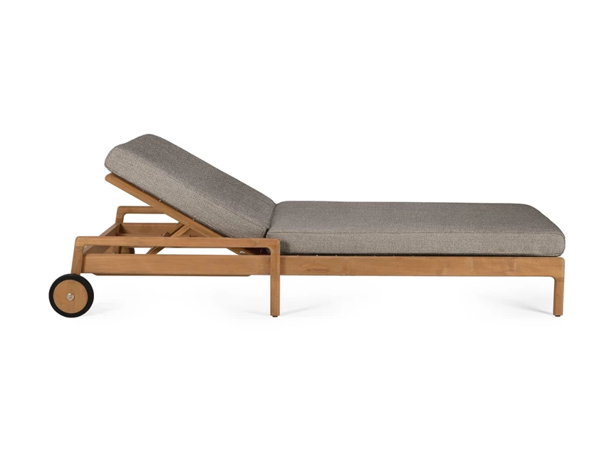 Recht Ligzetel Teak Jack Outdoor Adjustable Lounger Mocha 10332 Ethnicraft