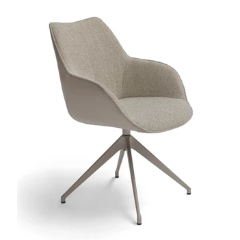 Armstoel Kiq 24 stervoet combi leder stof neutraal Bree's New World