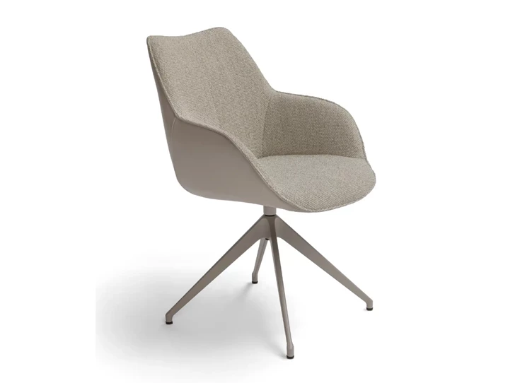 Armstoel Kiq 24 stervoet combi leder stof neutraal Bree's New World