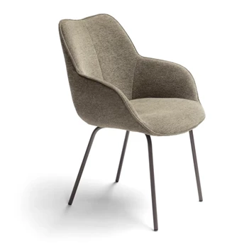 Armstoel Kiq 4 poot stof grijs groen Bree's New World