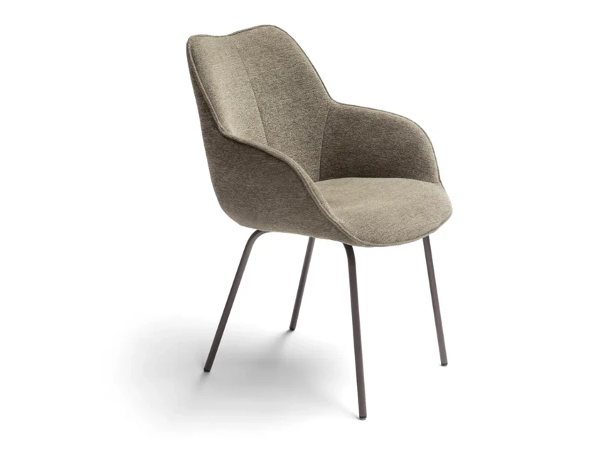 Armstoel Kiq 4 poot stof grijs groen Bree's New World