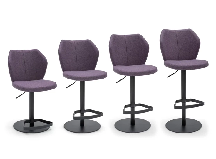 Laag naar hoog Barstoel Toby V verstelbaar stof paars Bree's New World