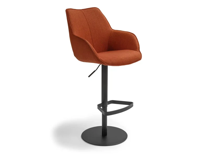Barstoel Kiq Arm V verstelbaar stof oranje Bree's New World