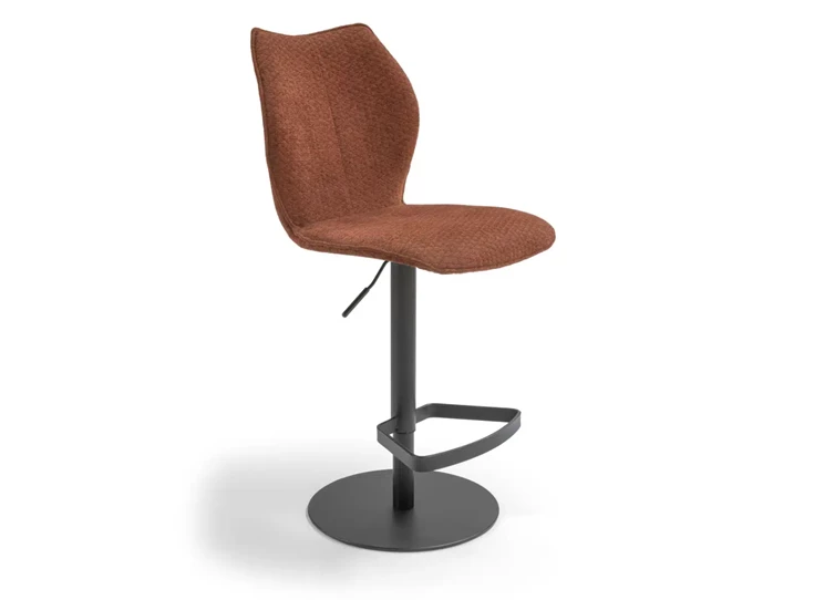 Barstoel Kiq V verstelbaar stof terracotta Bree's New World