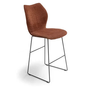 Barstoel Kiq Hoog stof terracotta Bree's New World