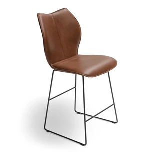 Barstoel Kiq Medium leder cognac Bree's New World