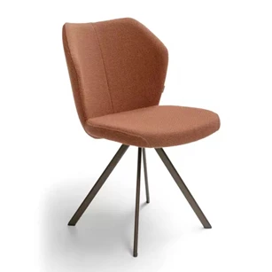 Stoel Toby stof terracotta metalen poot brons Bree's New World