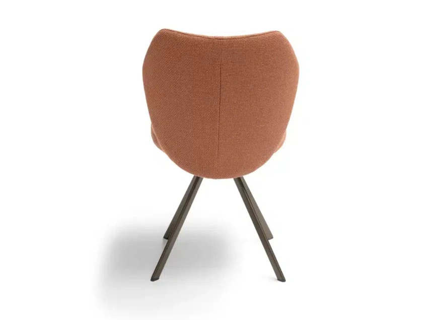 Achterkant Stoel Toby stof terracotta metalen poot brons Bree's New World