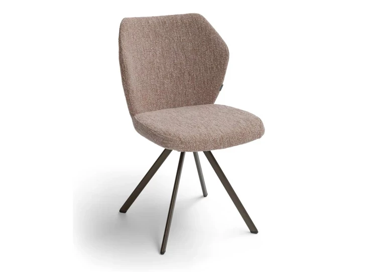 Stoel Toby stof greige metalen poot brons Bree's New World