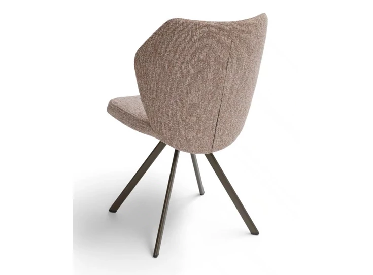 Achterkant Stoel Toby stof greige metalen poot brons Bree's New World