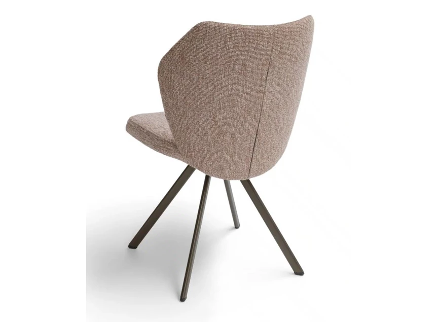 Achterkant Stoel Toby stof greige metalen poot brons Bree's New World