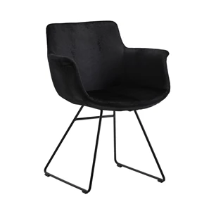 Armstoel Chagall Sled Base stof Velvet Black Joli