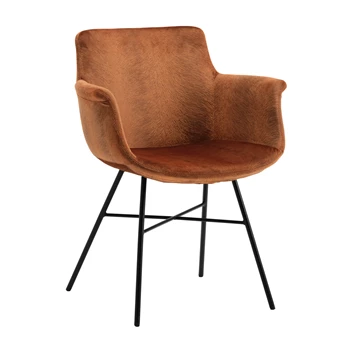 Armstoel Chagall Spinning Base stof Velvet Oranje Joli