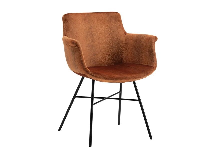 Armstoel Chagall Spinning Base stof Velvet Oranje Joli