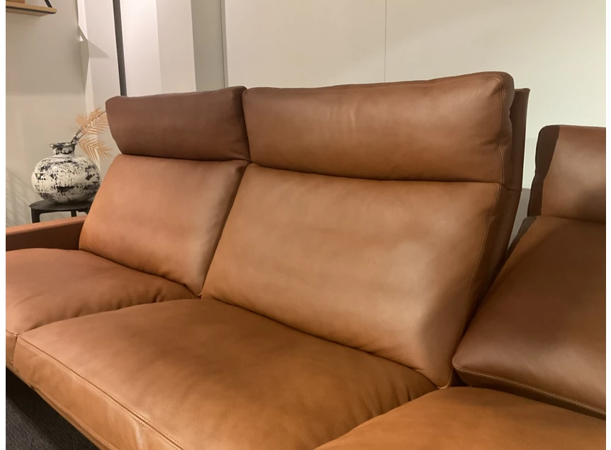 Detail Salon Manhattan 3-zit leder tabak cognac Erpo