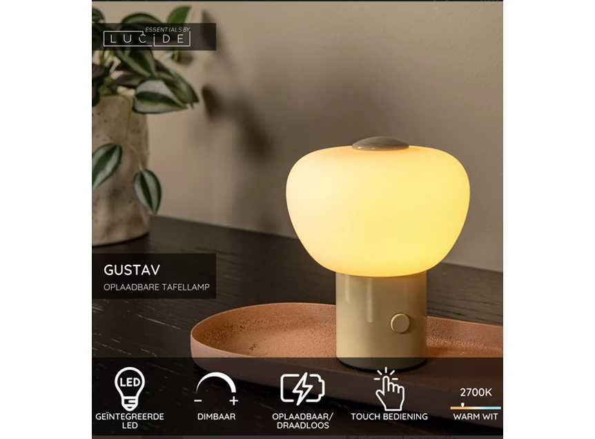 Gustav tafellamp beige info