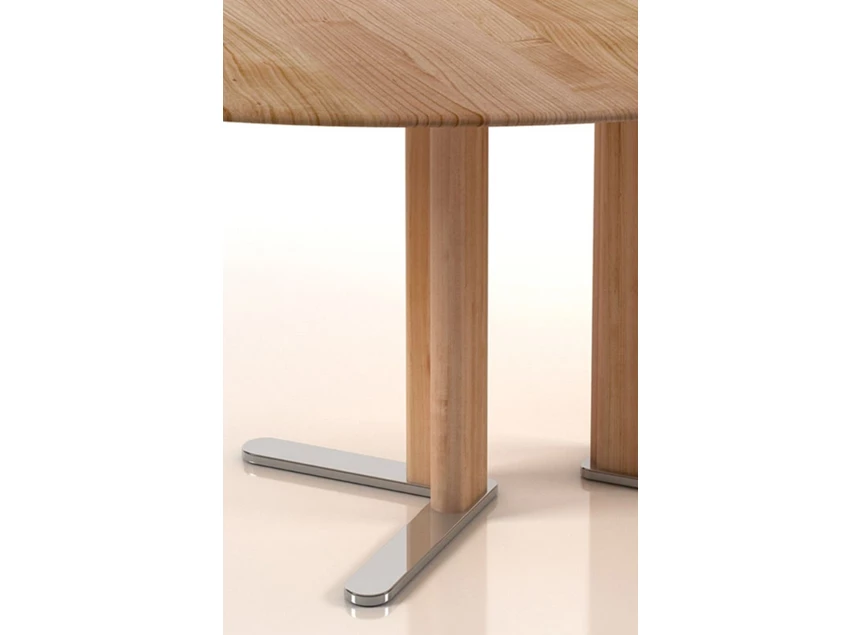 Detail onderstel Eettafel Cima Ovaal massief hout beuk Willisau