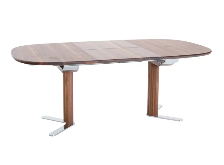 Verlengbare eettafel Cima stompovaal massief hout Amerikaans noot Willisau