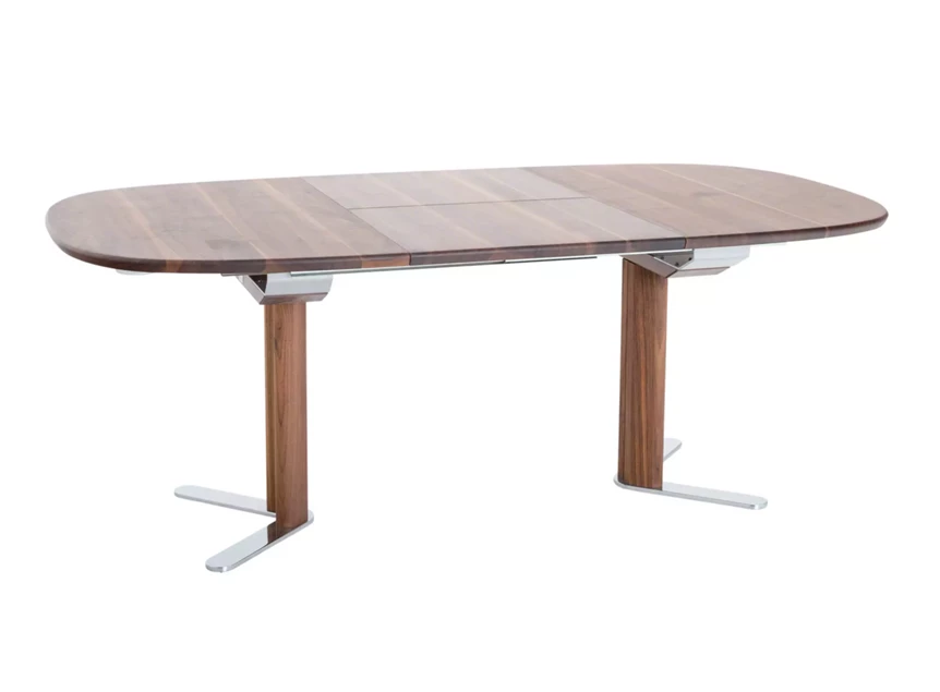 Verlengbare eettafel Cima stompovaal massief hout Amerikaans noot Willisau