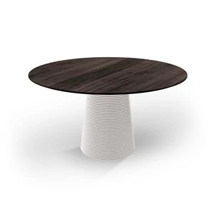 Eettafel Coral rond massief hout eik donkerbruin Willisau Edition