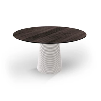 Eettafel Coral rond massief hout eik donkerbruin Willisau Edition