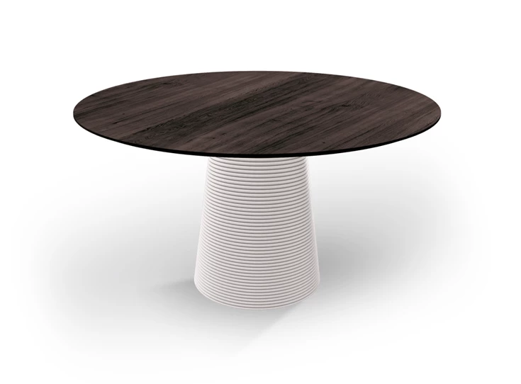 Eettafel Coral rond massief hout eik donkerbruin Willisau Edition