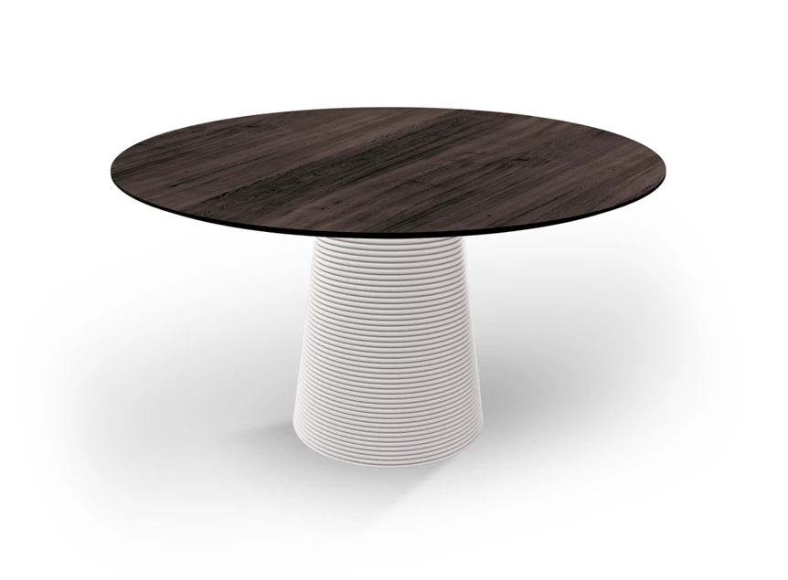 Eettafel Coral rond massief hout eik donkerbruin Willisau Edition