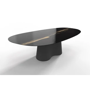 Eettafel Coral niervorm blad MVi glas Moon Willisau Edition