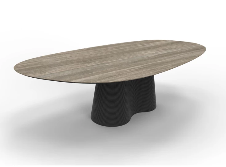 Eettafel Coral niervorm blad keramiek Mdi Geo Gris Willisau Edition