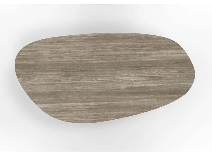 Bovenkant organisch Eettafel Coral niervorm blad keramiek Mdi Geo Gris Willisau Edition