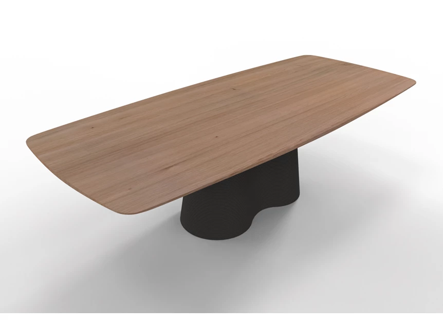 Bovenkant Eettafel Coral bootvormig blad eik natuur Willisau Edition