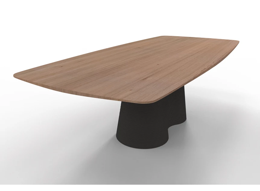 Zijkant Eettafel Coral bootvormig blad eik natuur Willisau Edition