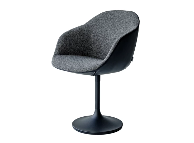 Armstoel Nido combinatie stof Cibo Tartufo leder zwart Central Base Joli