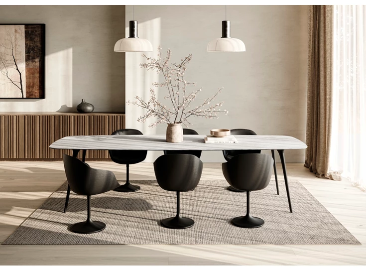 Sfeerfoto Armstoel Nido leder zwart Central Base Joli