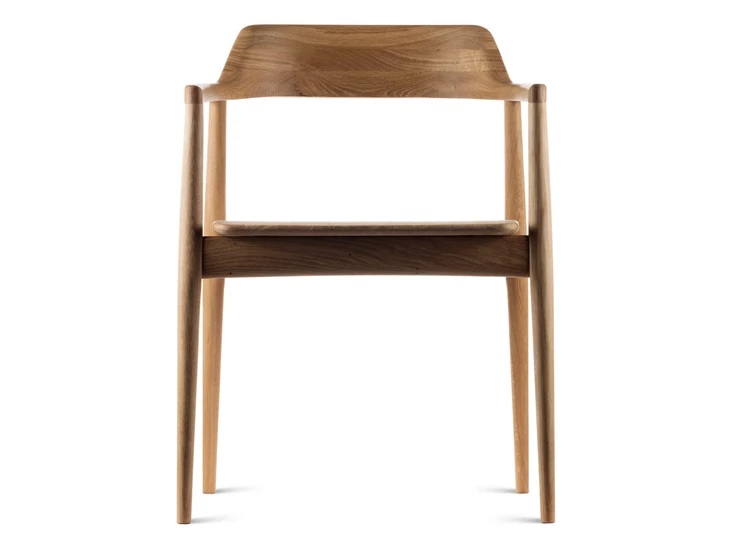 Front Armstoel Motti Wood massief hout eik naturel Estetica Home