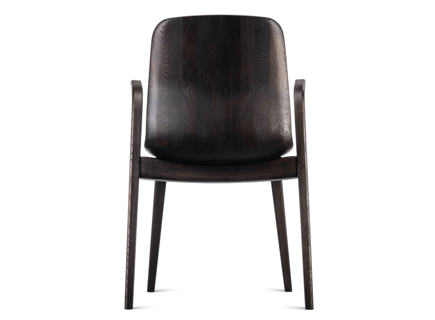 Achterkant Armstoel Monti Wood massief eik donkerbruin Estetica Home