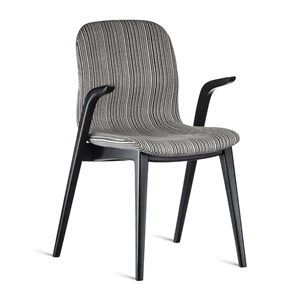 Armstoel Monti massief hout beuk zwart stof Estetica Home