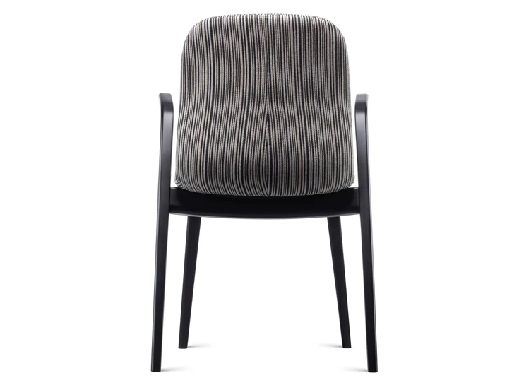 Achterkant Armstoel Monti massief hout beuk zwart stof Estetica Home