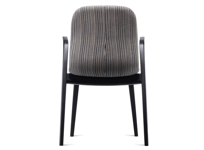 Achterkant Armstoel Monti massief hout beuk zwart stof Estetica Home